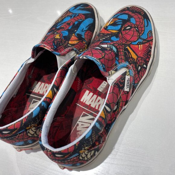 Vans Marvel Spiderman Slip On Shoes - Size Women's 10.5/Men's 9 - Picture 2 of 7